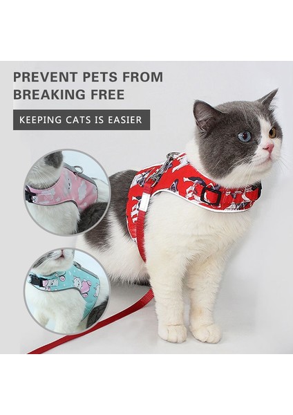 Kırmızı Stil S Beden Kaçış Geçirmez Kedi Yelek Koşum Tasma Seti Ayarlanabilir Yansıtıcı Koşum Kediler Için Yumuşak Nefes Göğüs Kemeri Köpek Pet Malzemeleri (Yurt Dışından) modelleri