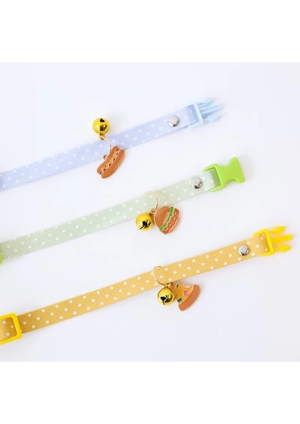 Kek Tarzı 18-30CM 1 Adet Hamburger Kızartması Kolye Kedi ve Köpek Yaka Ayarlanabilir Yavru Yavru Çan ile Pet Kolye Yeni Naylon Renkli Aksesuarlar (Yurt Dışından) indirimleri