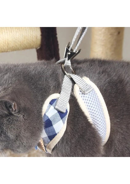Gri Stil S Beden Ayarlanabilir Kedi Koşum ve Tasma Köpek Pet Koşum Yelek Tasma Seti Yavru Köpekler Için Yürüyüş Kurşun Tasma Kelebek Yay Örgü Koşum (Yurt Dışından) fırsatları