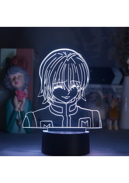 Hunten x Hunten Anime 3D Erkek Için Gece Lambası 16 Renk Kız Odası Dekoru Illusion LED Lamba USB Manga Kontrol Figürü Uygun Çocuk Hayranları Yılbaşı Hediyeleri (Hunten x Hunten 2) (Yurt Dışından)