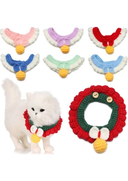 No.4 Tarzı Xs Beden Pet Yaka El Örgüsü Kedi Yaka Sevimli Kedi Önlüğü Köpek Önlüğü Britort Shiba Inu Pet Kolye Aksesuarları (Yurt Dışından) fiyatları