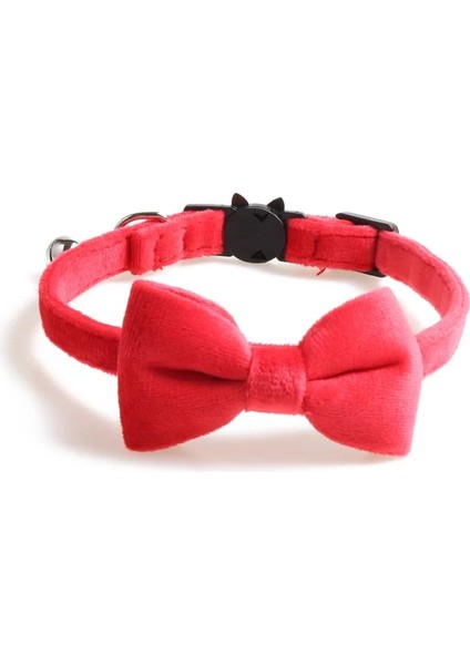 Kırmızı Stil Kadife Kedi Yaka Ilmek Ayarlanabilir Güvenlik Tokası Gatos Papyon Kedi Aksesuarları Yaka Çan Düz Renk ile Kediler Için (Yurt Dışından)