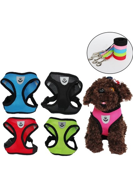 Pembe Tarzı S Beden Yansıtıcı Kedi Köpek Ayarlanabilir Koşum Yelek Yürüyüş Kurşun Tasma Naylon Örgü Yavru Yavru Köpek Pet Giysileri Göğüs Kemeri Açar (Yurt Dışından)