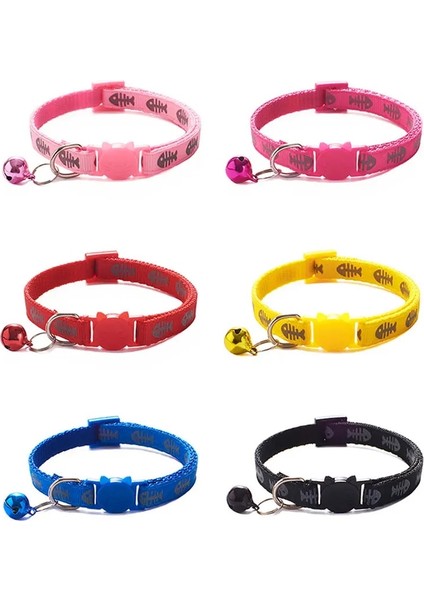 Siyah Stil Ayarlanabilir Kedi Yaka Sevimli Kılçık Baskı Breakaway Naylon Pet Köpek Köpek Yavru Kedi Yaka Çan cm 1.0cm ile (Yurt Dışından) fırsatları