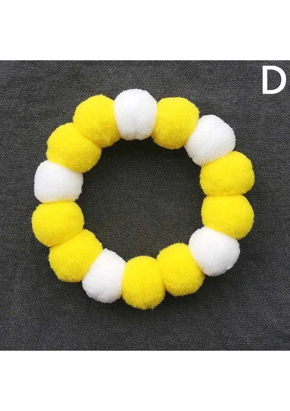 D Stili Xl Beden Sevimli Pom Pom Köpek Yaka Moda Dekoratif Peluş Kedi Yaka Pet Yaka Yavru Renkli Top Yaka Kolye Pet Aksesuarları (Yurt Dışından)