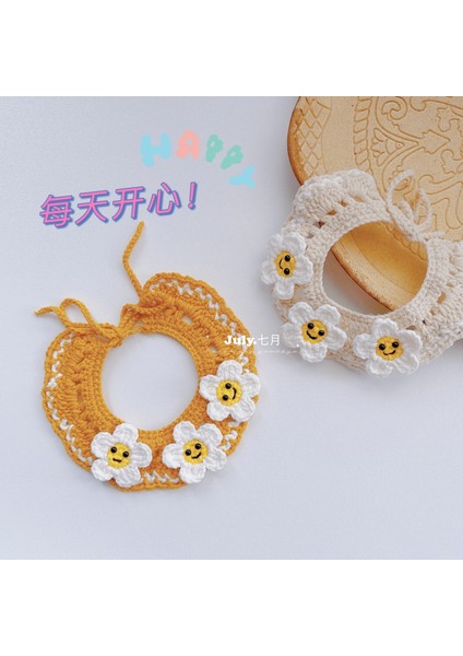 Beyaz Stil L UZUN40CM Pet El Yapımı Kedi Köpek Tükürük Havlu Yaka Yün Örme Sevimli Takı Kedi Kolye Kedi Tasması (Yurt Dışından) fırsatları