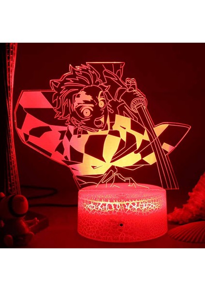 Demon Slayer Anime Lambası Kimetsu No Nightlight 3D Gece Lambası Başucu Kawaii Odası Dekoru (Yurt Dışından)