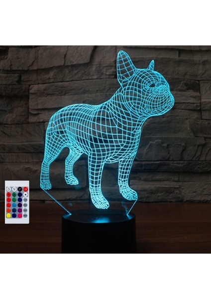 Çocuklar Için Gece Lambası 3D Fransız Bulldog Uzaktan Kumandalı LED Lamba 16 Renk Değiştirme Noel Doğum Günü Hediyesi Çocuk Için (Yurt Dışından)