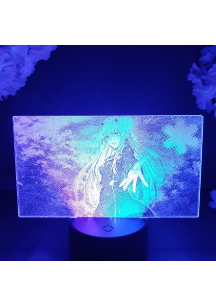 Darling In The Franxx Anime 3D Gece Lambası Boy Için 16 Renk Kız Odası Dekoru Illusion LED Lamba USB Manga Darling In The Franxx Şekil Uygun Çocuk Hayranları Yılbaşı Hediyeleri (Yurt Dışından)