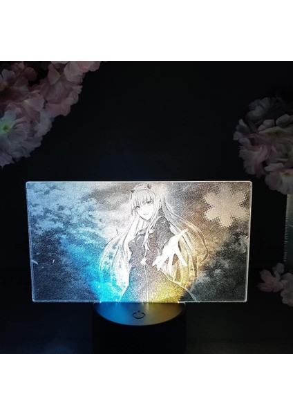 Darling In The Franxx Anime 3D Gece Lambası Boy Için 16 Renk Kız Odası Dekoru Illusion LED Lamba USB Manga Darling In The Franxx Şekil Uygun Çocuk Hayranları Yılbaşı Hediyeleri (Yurt Dışından)