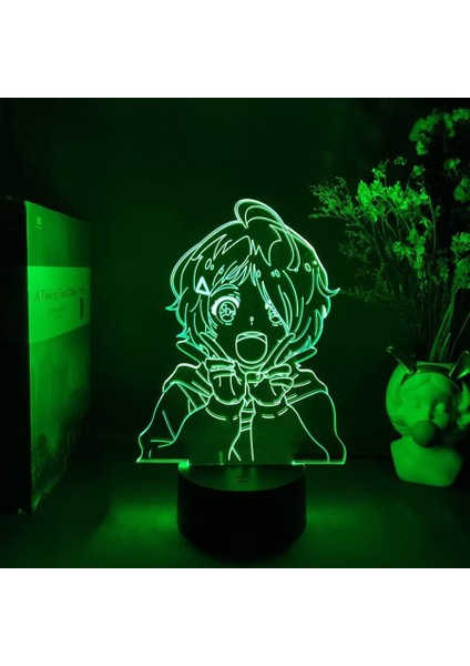 Wonder Egg Öncelikli Anime 3D Erkek Için Gece Lambası 16 Renk Kız Odası Dekoru Illusion LED Lamba USB Manga Ai Ohto Şekil Uygun Çocuk Hayranları Yılbaşı Hediyeleri (Siyah Lamba) (Yurt Dışından)