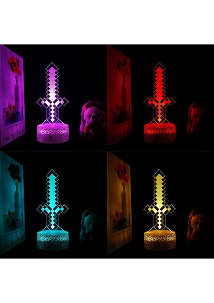 3D Illusion Gece Lambası, 16 Renk Değişimi Uzaktan Kumandalı LED Masa Lambası, Doğum Günü Noel Ürün Hediyeleri Çocuklar, Erkek, Kız, Hayranlar Için Yatak Odası Dekorasyon Malzemesi (Yurt Dışından) fiyatları