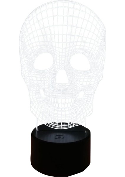 Skulles Head 3D Gece Lambası Roman ve Eşsiz Hediye Lambası Yaratıcı Masa Lambası Başucu Lambası LED 3D Gece Lambası Yatak Odası Işıkları (A, Bir Boyut) (Yurt Dışından)