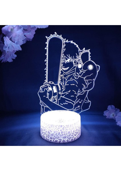 Testere Adam Anime 3D Erkek Için Gece Lambası 16 Renk Kız Odası Dekoru Illusion LED Lamba USB Manga Pochita Şekil Uygun Çocuklar Fanlar Yılbaşı Hediyeleri (Lav Lambası) (Yurt Dışından)