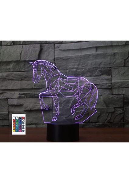 3D At Uzaktan Kumanda 16 Renk Gece Işıkları Illusion Akrilik LED Masa Abajur Çocuk Odası Masa Dekor Çocuklar Için Doğum Günü Hediyeleri Oyuncak (Yurt Dışından)