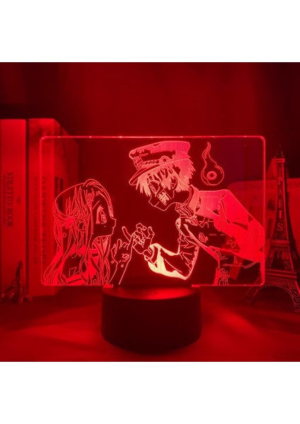 Boy Için Tuvalet Bağlı Anime 3D Gece Lambası 16 Renkler Kız Odası Dekor Illusion LED Lamba USB Manga Hanako Kun Şekil Uygun Çocuklar Hayranlar Noel Hediyeleri (Yurt Dışından) fırsatları