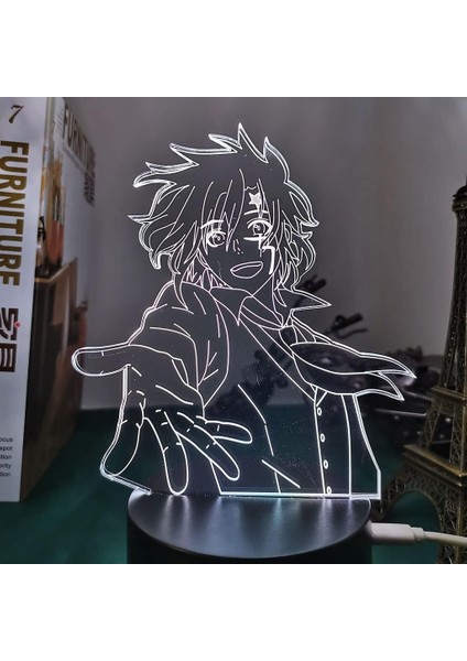 Gri Adam Allen Walker Anime 3D Erkek Için Gece Lambası 16 Renk Kız Odası Dekoru Illusion LED Lamba USB Manga Allen Walker Şekil Uygun Çocuklar Fanlar Yılbaşı Hediyeleri (Yurt Dışından)
