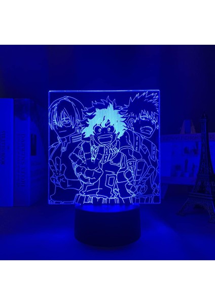 My Hero Academia Anime 3D Erkek Için Gece Lambası 16 Renk Kız Odası Dekor Illusion LED Lamba USB Manga Shoto Todoroki Şekil Uygun Çocuklar Hayranlar Yılbaşı Hediyeleri (Yurt Dışından)