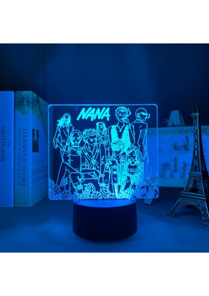 3D Lamba Manga Nana Grubu Yatak Odası Dekorasyonu Için Gece Lambası Doğum Günü Anime Hediye Odası Dekor Masa LED Gece Lambası Nana (Yurt Dışından)