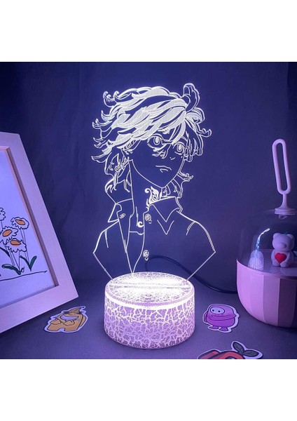Tokyo Revengen Anime 3D Erkek Için Gece Lambası 16 Renk Kız Odası Dekor Illusion LED Lamba USB Manga Mikey Şekil Uygun Çocuklar Hayranlar Noel Hediyeleri (Lav Lambası) (Yurt Dışından)