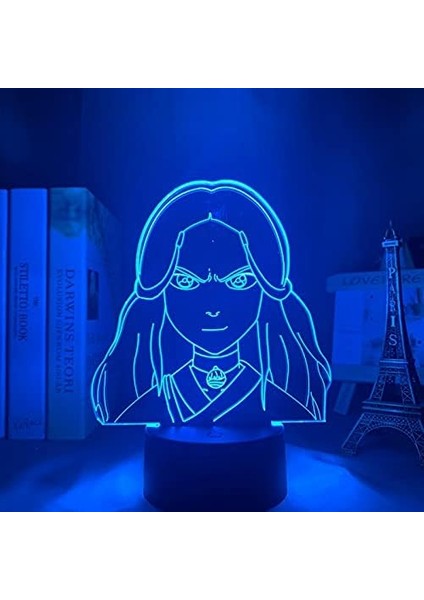 Büyük Boy 3D Lamba Katara Avatar Ev Dekorasyonu Için Son Hava Bükücü Doğum Günü Hediyesi LED Gece Lambası Avatar Oda Dekoru Işık Katara (Renk: C) (Yurt Dışından) modelleri