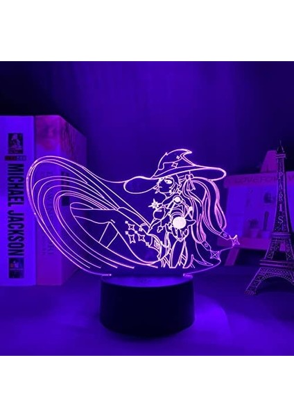 Akrilik LED Işık Genshin Impact Lisa 3D Lamba Oyunu (Yurt Dışından)