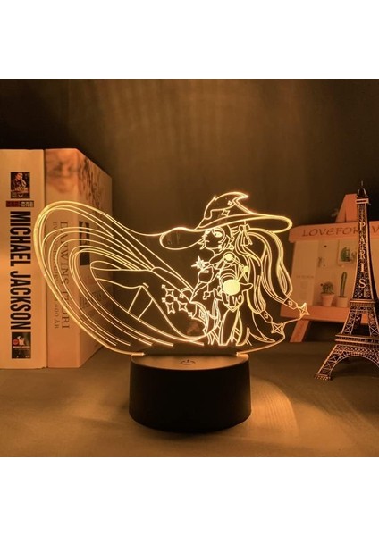 Akrilik LED Işık Genshin Impact Lisa 3D Lamba Oyunu (Yurt Dışından)