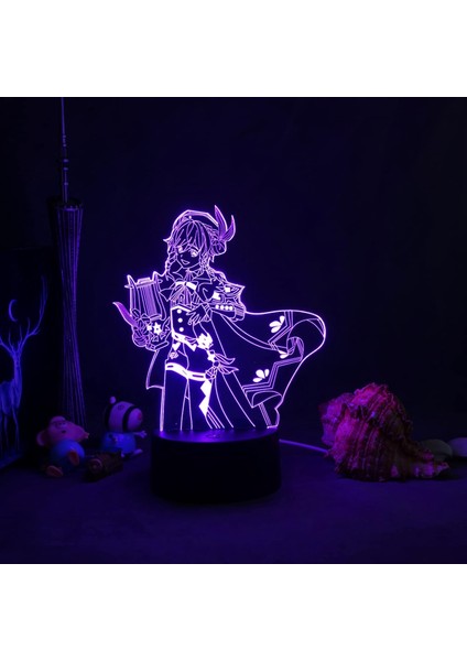 Genshin Darbe Gece Lambası 3D Illusion Lamba Oyun Işığı Yatak Odası Dekoru Için LED Işık Başucu Gece Lambaları Çocuklar Hediye (Yurt Dışından)