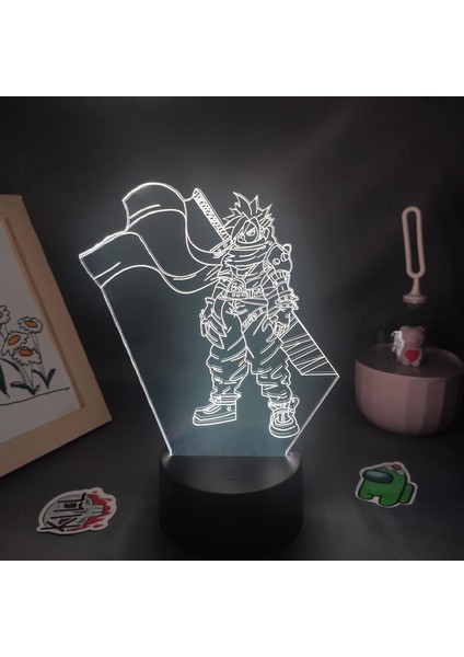 Final Fantasy Oyunu Erkek Için 3D Gece Lambası 16 Renk Kız Odası Dekoru Illusion LED Lamba USB Oyunu Final Fantasy Figürü Uygun Çocuk Hayranları Yılbaşı Hediyeleri (Siyah Lamba) (Yurt Dışından)