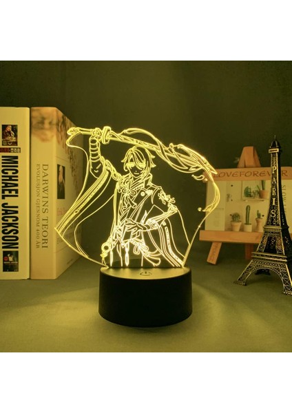 LED Işık Genshin Impact Kamisato Ayato Çocuk Yatak Odası Dekoru Için Doğum Günü Hediyesi Ev Dekorasyon Genshin Impact 3D Lamba Oyun Odası (Yurt Dışından)