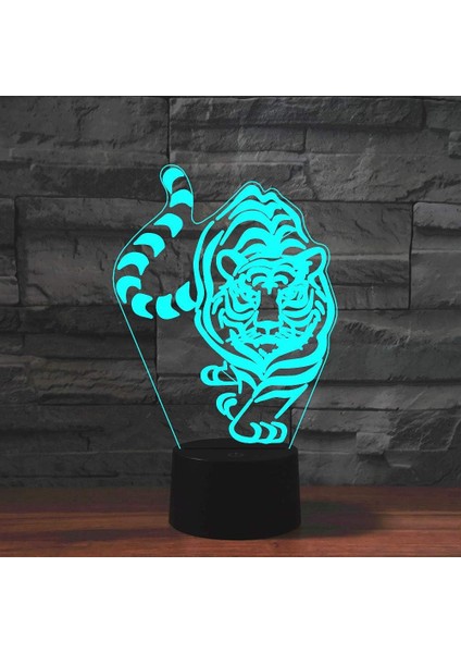 Çocuklar Için Gece Lambası 3D Kaplan LED Lamba Uzaktan Kumanda ile 16 Renk Değiştirme Noel Doğum Günü Hediyesi Çocuk Için (Yurt Dışından)