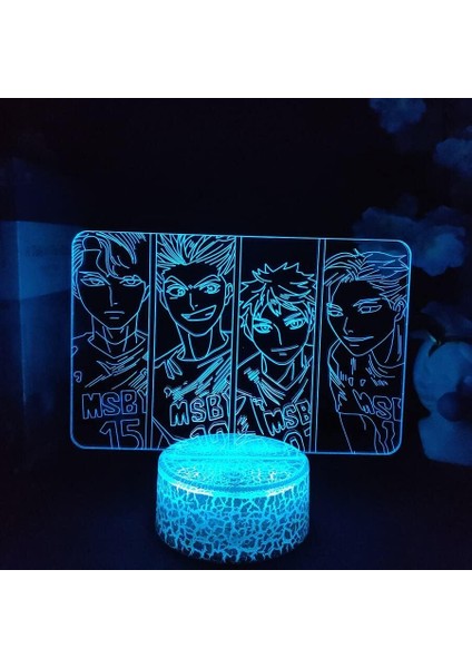 Haikynn Anime 3D Gece Lambası Boy Için 16 Renkler Kız Odası Dekor Illusion LED Lamba USB Manga Tobio Şekil Uygun Çocuklar Fanlar Noel Hediyeleri (Lav Lambası) (Yurt Dışından)