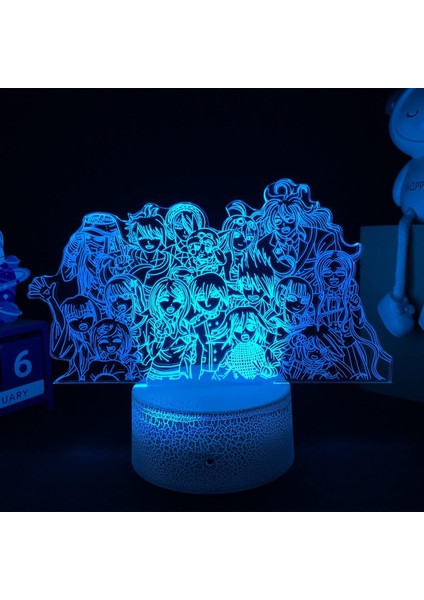 Dangarrcnpa Anime 3D Gece Lambası Erkek Için 16 Renk Kız Odası Dekor Illusion LED Lamba USB Manga Nagito Komaeda Şekil Uygun Çocuklar Fanlar Noel Hediyeleri (Crack) (Yurt Dışından)