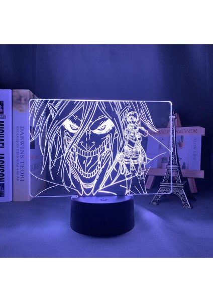 Allack On Tltan Anime 3D Gece Işığı Erkek 16 Renk Kız Odası Dekoru Illusion LED Lamba USB Manga Hange Zoe Figürü Uygun Çocuk Hayranları Yılbaşı Hediyeleri (Allack On Tltan 6) (Yurt Dışından)