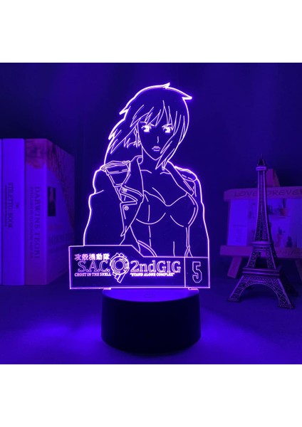 Anime Ghost In The Shell Figure 3D Night Light For Kids Fans, Uzaktan Kumanda ile Değişen 16 Renk, Çocuk Odası Dekoru, Figure Manga Illusion LED Oyuncak Lamba Kız Erkek Noel Hediyeleri (Yurt Dışından) modelleri