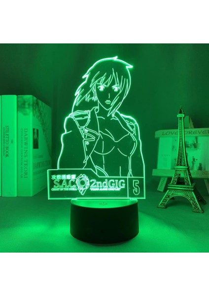 Anime Ghost In The Shell Figure 3D Night Light For Kids Fans, Uzaktan Kumanda ile Değişen 16 Renk, Çocuk Odası Dekoru, Figure Manga Illusion LED Oyuncak Lamba Kız Erkek Noel Hediyeleri (Yurt Dışından) fırsatları