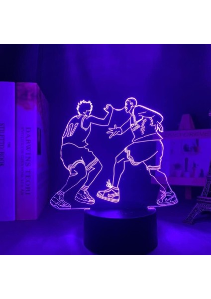 Slam Dunk Anime 3D Boy Için Gece Lambası 16 Renkler Kız Odası Dekor Illusion LED Lamba USB Manga Slam Dunk Şekil Uygun Çocuklar Fanlar Yılbaşı Hediyeleri (Yurt Dışından)