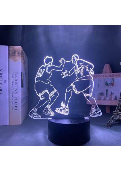Slam Dunk Anime 3D Boy Için Gece Lambası 16 Renkler Kız Odası Dekor Illusion LED Lamba USB Manga Slam Dunk Şekil Uygun Çocuklar Fanlar Yılbaşı Hediyeleri (Yurt Dışından)