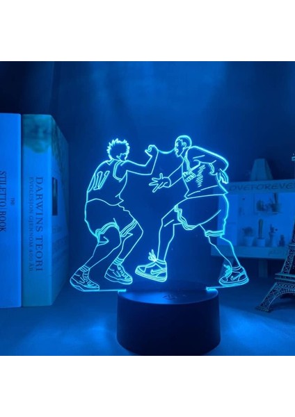 Slam Dunk Anime 3D Boy Için Gece Lambası 16 Renkler Kız Odası Dekor Illusion LED Lamba USB Manga Slam Dunk Şekil Uygun Çocuklar Fanlar Yılbaşı Hediyeleri (Yurt Dışından)