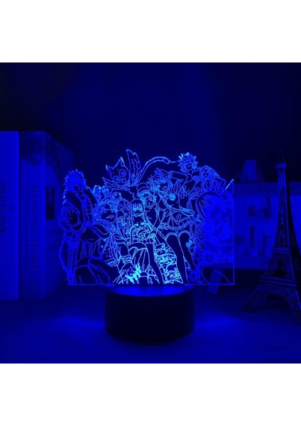 Fairy Tail Anime 3D Gece Lambası Boy Için 16 Renkler Kız Odası Dekor Illusion LED Lamba USB Manga Erza Natsu Dragneel Şekil Uygun Çocuklar Hayranlar Yılbaşı Hediyeleri (Yurt Dışından)