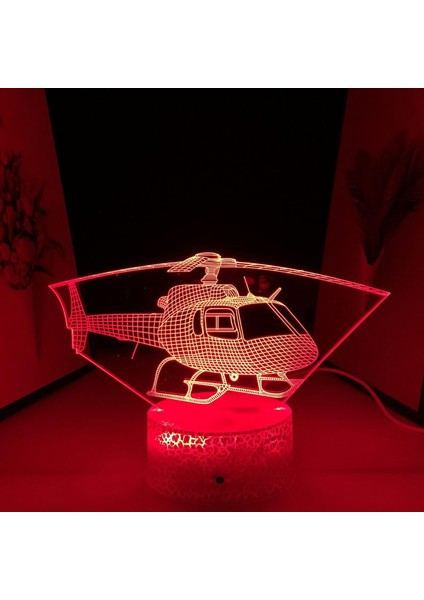 Hava Uçak Modeli 3D Gece Lambası Ev Yatak Odası Masa Dekorasyonu Çocuk Hediyesi Için Helikopter USB Şarj, B-16 Renkli Uzaktan Kumandalı (Yurt Dışından) fırsatları