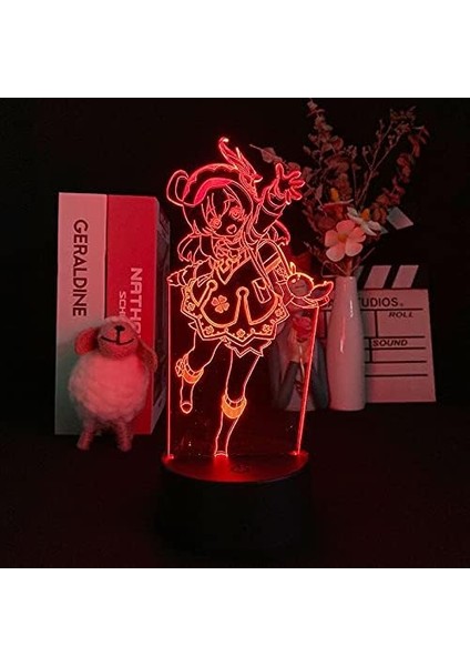Genshin Etki Oyunu 3D Erkek Için Gece Lambası 16 Renk Kız Odası Dekoru Illusion LED Lamba USB Oyunu Raiden Shogun Şekil Uygun Çocuklar Hayranlar Noel Hediyeleri (Genshin Impact 1) (Yurt Dışından)