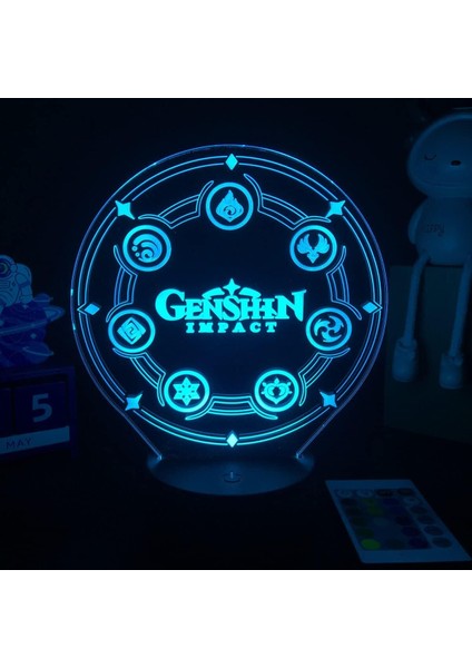 3D Illusion Genshin Impact 3D Nightlight For Kids Fans (Yurt Dışından)