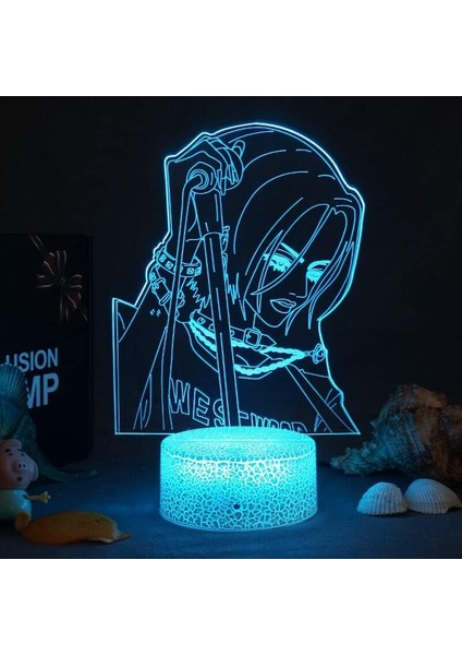 Anime Nana 3D Illusion LED Gece Lambası Yatak Odası Dekoru Için Masa Lambası Nana Osaki Şekil Gece Lambası Çocuklar Çocuk Kız Lamba Manga Hediye (Renkli) (Yurt Dışından)