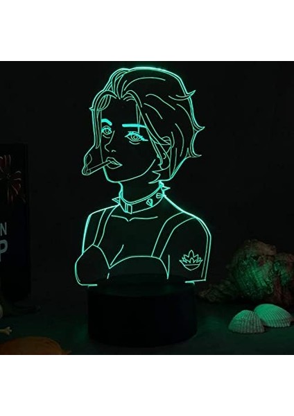 Anime Nana 3D Illusion LED Gece Lambası Yatak Odası Dekoru Için Masa Lambası Nana Osaki Şekil Gece Lambası Çocuklar Çocuk Kız Lamba Manga Hediye (Renkli) (Yurt Dışından)