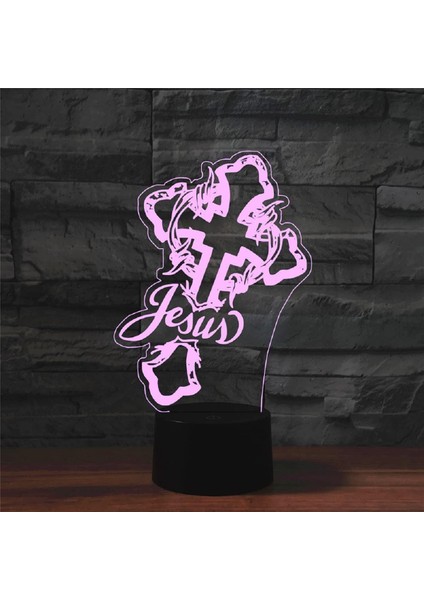 Çocuklar Için Gece Lambası 3D Isa Çapraz LED Lamba Uzaktan Kumanda ile 16 Renk Değiştirme Noel Doğum Günü Hediyesi Çocuk Için (Yurt Dışından) fırsatları