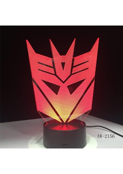 Decepticon'lar Şekil 3D Çocuk Hayranları Için Gece Lambası, Uzaktan Kumanda ile Değişen 16 Renk, Çocuk Odası Dekoru, Şekil Manga Illusion LED Oyuncak Lamba Kız Erkek Noel Hediyeleri (Yurt Dışından)