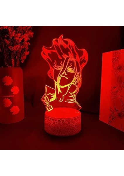 Anime Dr Taş Şekil Masa 3D Lamba Çocuklar Için Çocuk Yatak Odası Dekoru Gece Lambası Manga Hediye Onun Için Akrilik LED Gece Lambası Lambası (Yurt Dışından)