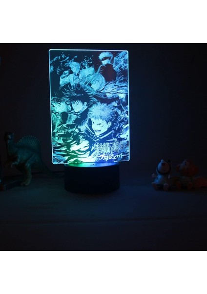 Jujutsu Kaisen Anime 3D Erkek Için Gece Lambası 16 Renkler Kız Odası Dekor Illusion LED Lamba USB Manga Gojo Satoru Şekil Uygun Çocuklar Hayranlar Yılbaşı Hediyeleri (Yurt Dışından) fiyatları