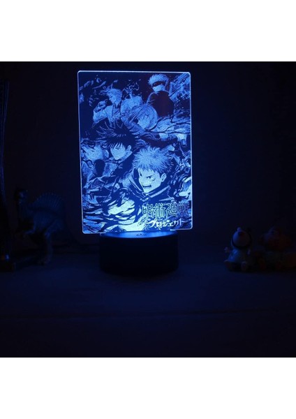Jujutsu Kaisen Anime 3D Erkek Için Gece Lambası 16 Renkler Kız Odası Dekor Illusion LED Lamba USB Manga Gojo Satoru Şekil Uygun Çocuklar Hayranlar Yılbaşı Hediyeleri (Yurt Dışından) modelleri